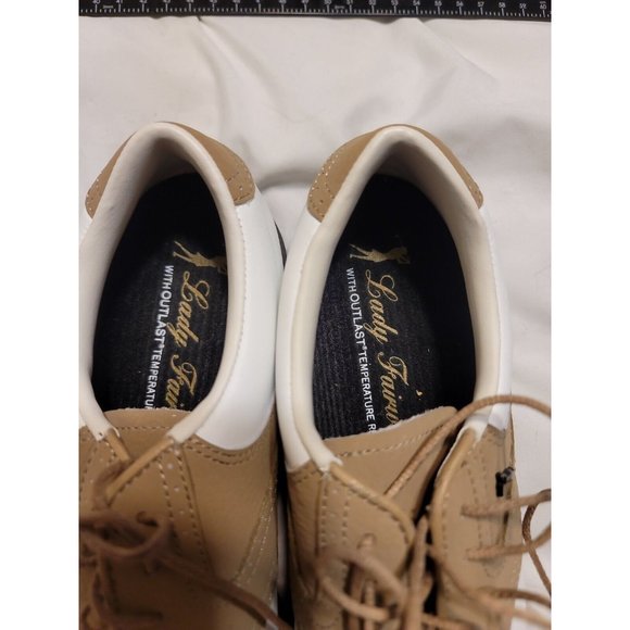 Lady Fairway Leather Tan/White Golf Cleats Shoes Size 7 Outlast temp regulation - Picture 5 of 11